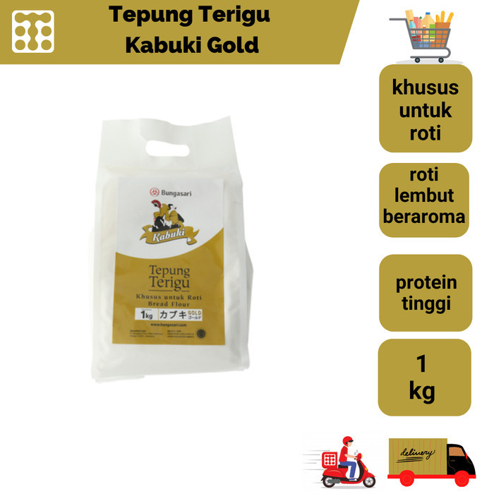 

SANS BUNGASARI KABUKI GOLD TEPUNG PROTEIN TINGGI 1KG X 1PCS, KHUSUS ROTI DL