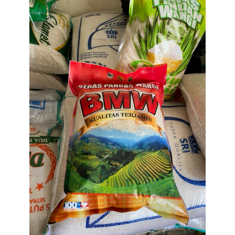 

SANS Beras/ Beas BMW Pandan Wangi Kemasan 5Liter Putih Pulen Enak Pengiriman Instan Kota Bandung