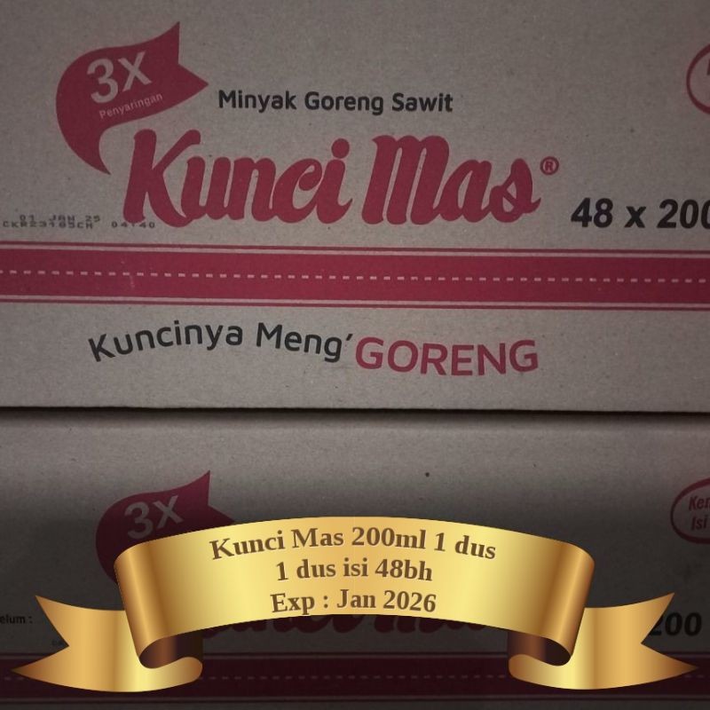 

SANS Minyak Goreng Kunci Mas 200ml Isi 48bh Kemasan Praktis