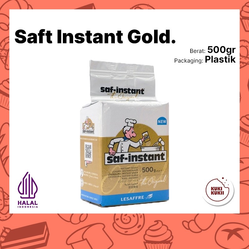 

SANS Ragi Kering Saf Instant GOLD 500gr Instant Dry Yeast SAFT INSTANT GOLD 500 gram