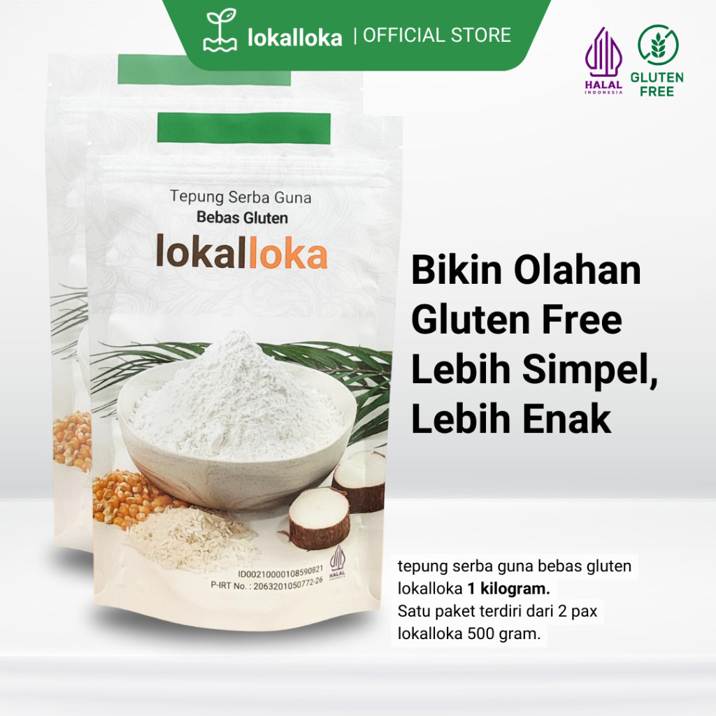 

SANS Tepung Serba Guna Gluten Free Lokalloka 1kg Pengganti Terigu