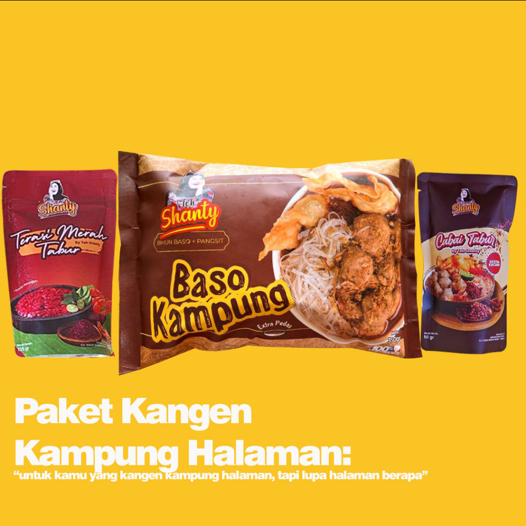 

SANS Paket Kangen Kampung (Baso Kampung , Bumbu dapur terasi tabur pouch, cabe tabur pouch)