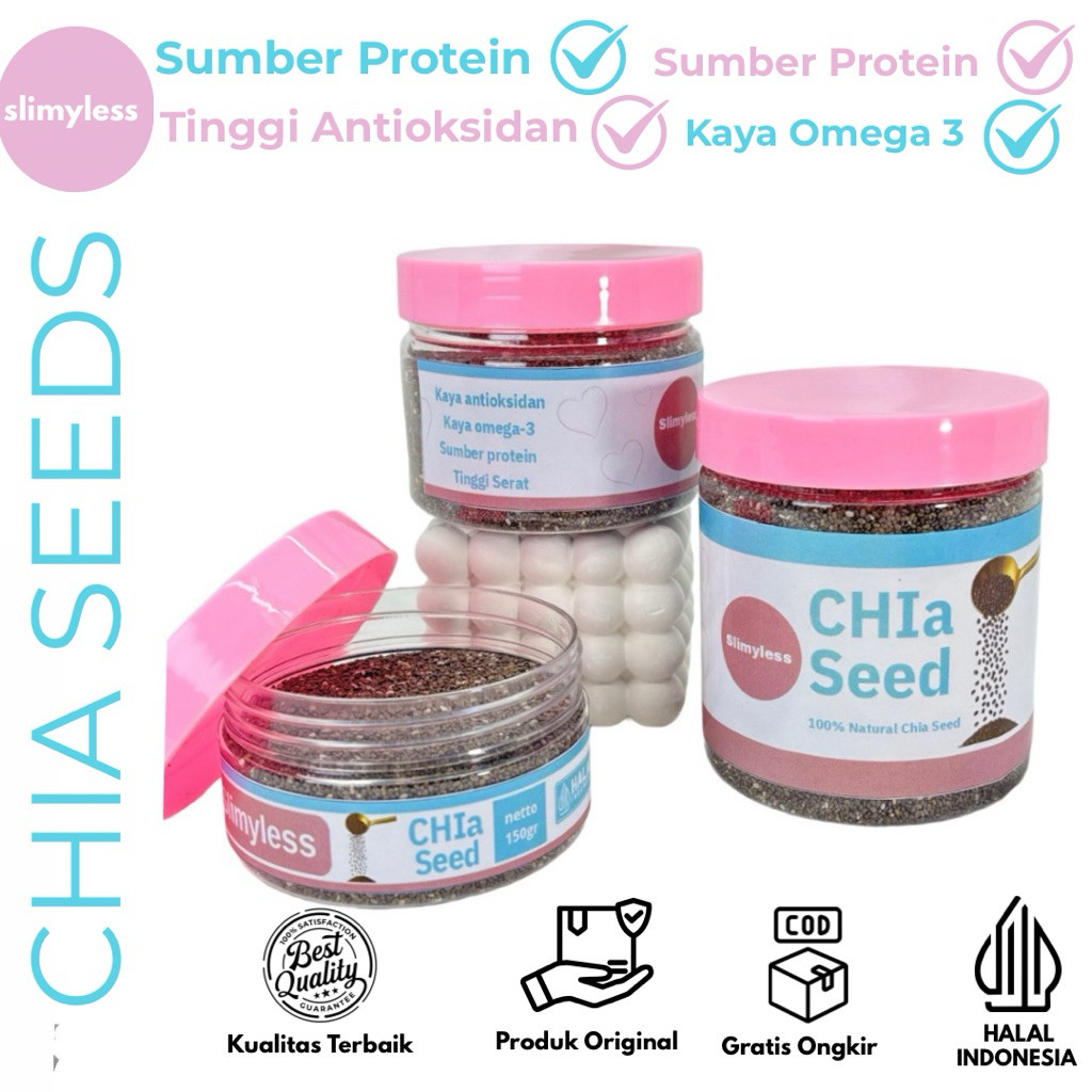 

[CHIA SEEDS JAR ] 500 GRAM UNTUK DIET ORGANIK SLIMYLESS BIJI CHIASEEDS PREMIUM 250 GR 100GR 500GR