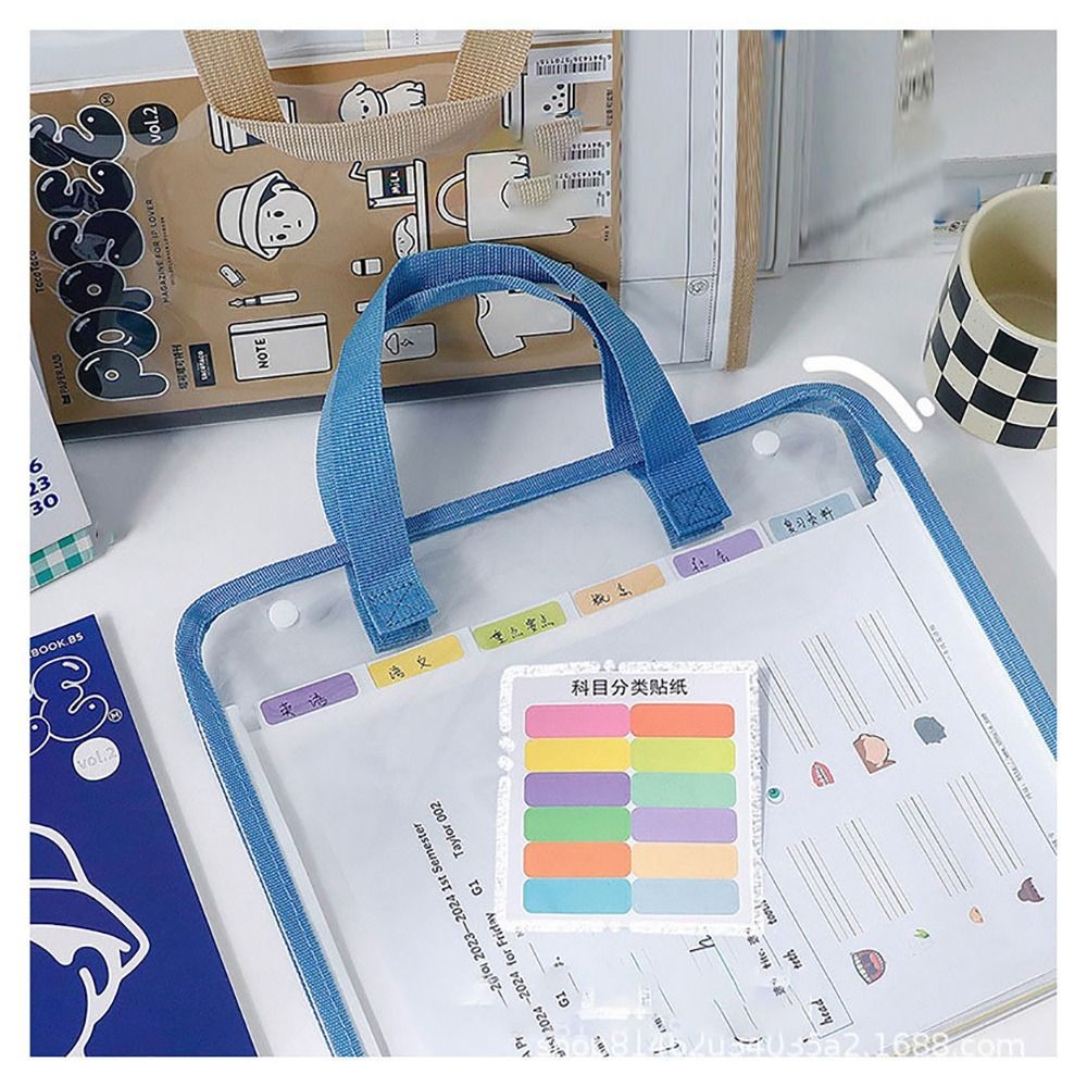 

1Pcs Archive Bag A4 File Folder 13 Pockets Test Paper Storage Folder File Bag Flip Design Waterproof Document Bag