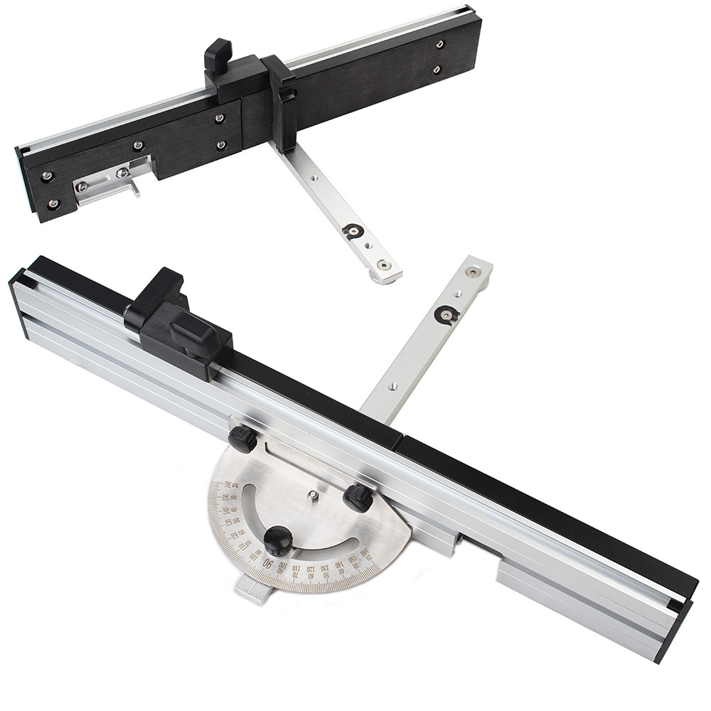 Pengukur Miter dengan Gergaji Meja Track Stop/Router Pengukur Miter Penggaris Sudut Rakitan Gergaji 