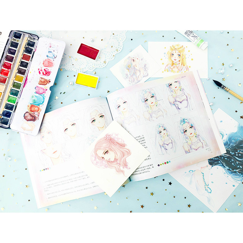 Beautiful Flash Girl Watercolor Painting Book Watercolor Comic Figure Drawing Technique Tutorial Boo