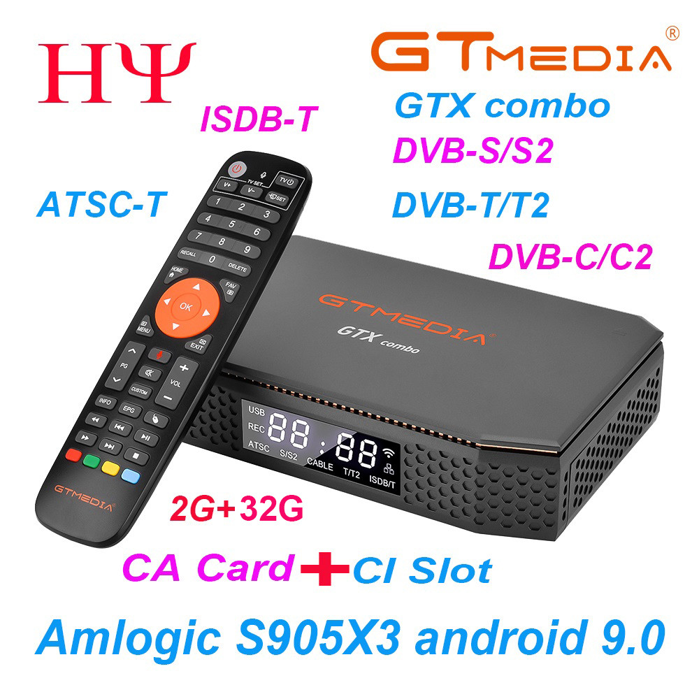 GTMEDIA GTX Combo 8K S905X3 Android 9.0+DVB-S2X/T/T2/C/C2 ATSC-T