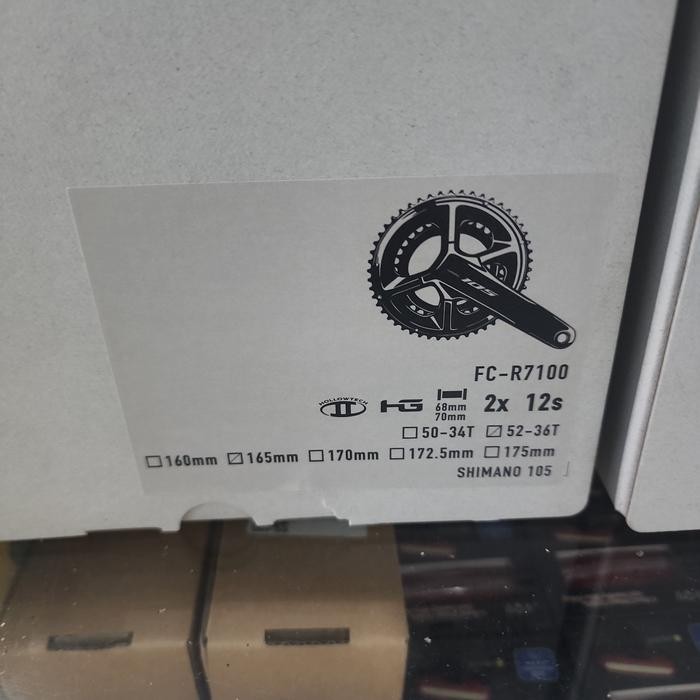 CRANK 105 FC R7100 50-34T / 52-36T 2X12 SPEED HT2 CRANK SET 165MM BOX SHM