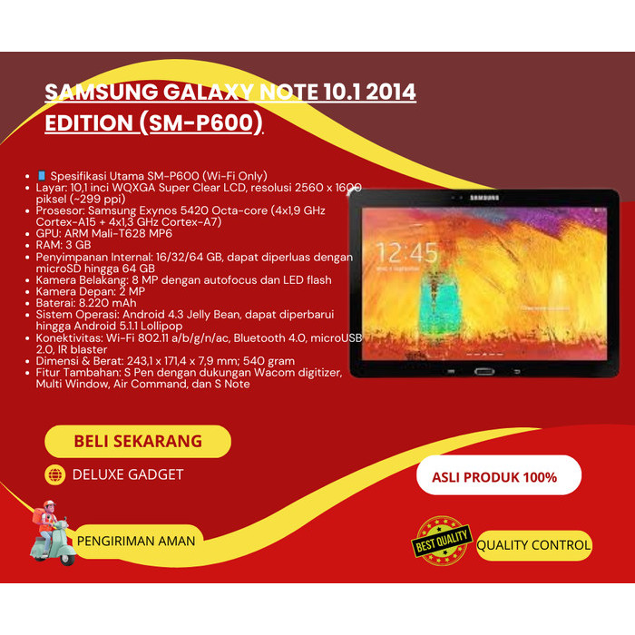 Samsung Galaxy Note 10.1 2014 Edition (SM-P600) Second Deluxe gadget