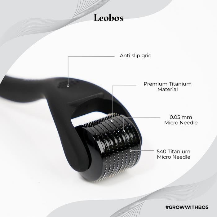 Roller Penumbuh Rambut dan Brewok : LEOBOS Preum cro Needle Titanium Roller