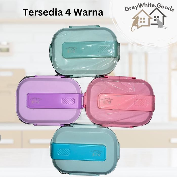 

Kotak Makan lunch box Stainless Steel 304 Premium 4 Sekat BPA free anti tumpah tahan panas