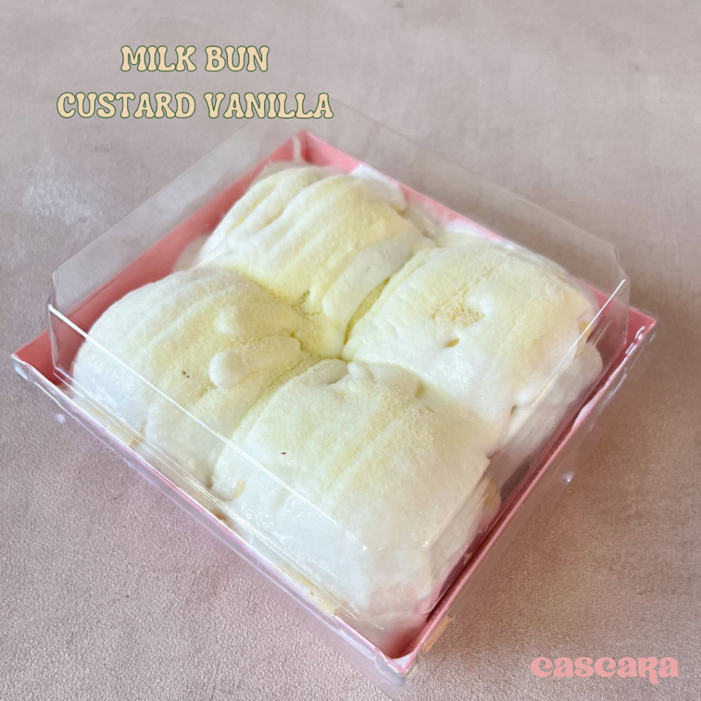 

Cascara Cookies - Milk Bun Isi Vanilla Fla Custard Premium Butter Snow Roti Bun Lumer Isi 4 Pcs