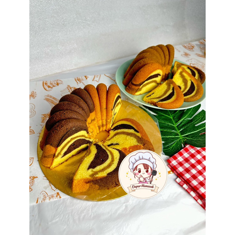 

DM - Kue Bolu Marmer Wisman 3in1 Rasa Mocca Coklat Ukuran 22cm Marbel