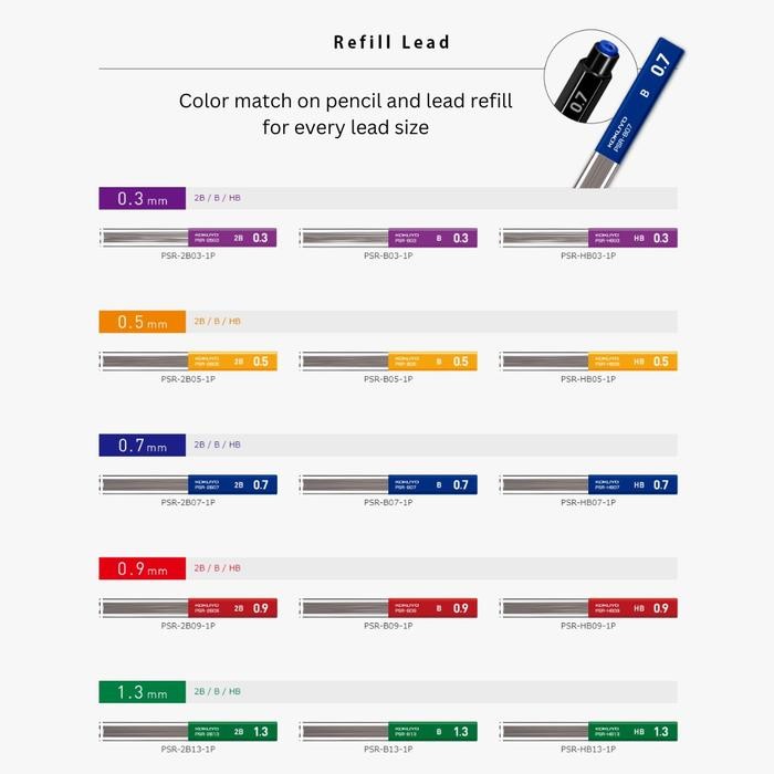 

Kokuyo Enpitsu Sharp 0.3 0.5 0.7 0.9 1.3 Mechanical Pencil Pensil