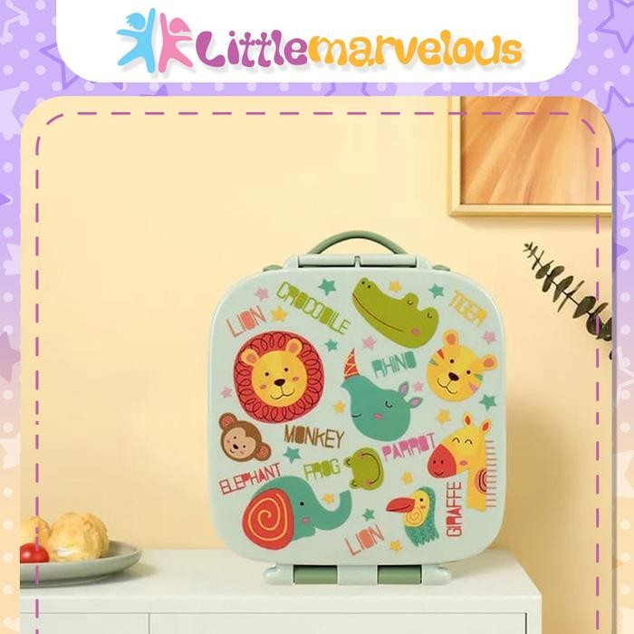 

(ANTI TUMPAH ANTI NYAMPUR)KOTAK MAKAN TEMPAT BEKAL LUNCH BOX ANAK GAGANG SILIKON 4 SEKAT