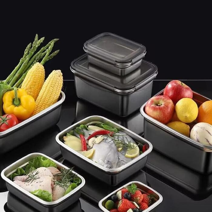 

Kotak Makan Anti Tumpah Lunch Box Stainless Steel 304, Praktis & Tahan Lama (Hitam)