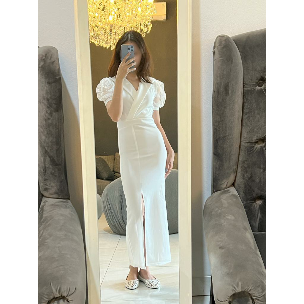 Dres Wanita Brokat Selutut Kristen Korean Style Viral Minidres Perempuan Mewah Elegan Seragam