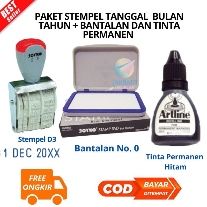 

[JIB] BAYAR DI TEMPAT PAKET Stempel DAN BANTALAN CETAK Tanggal Bulan Tahun 1 Warna JOYKO Kenko D-3