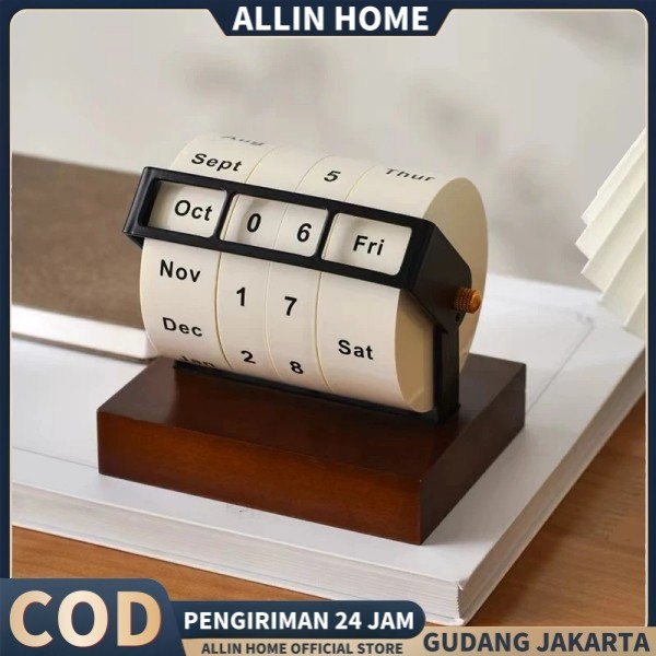 

Kalender Roda Kayu Berputar Rotatable Wheel Calender 2025 Baru Kalender Meja Sepanjang Masa
