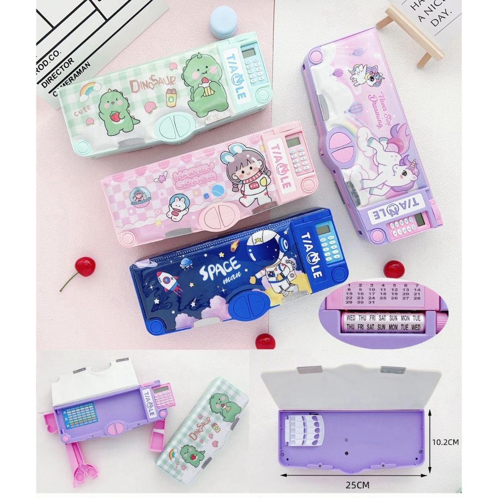 

AB161 Kotak Pensil Mekanik Multifungsi Kalkulator 9fungsi Kotak Pensil Anak Kalkulator Kotak Pensil