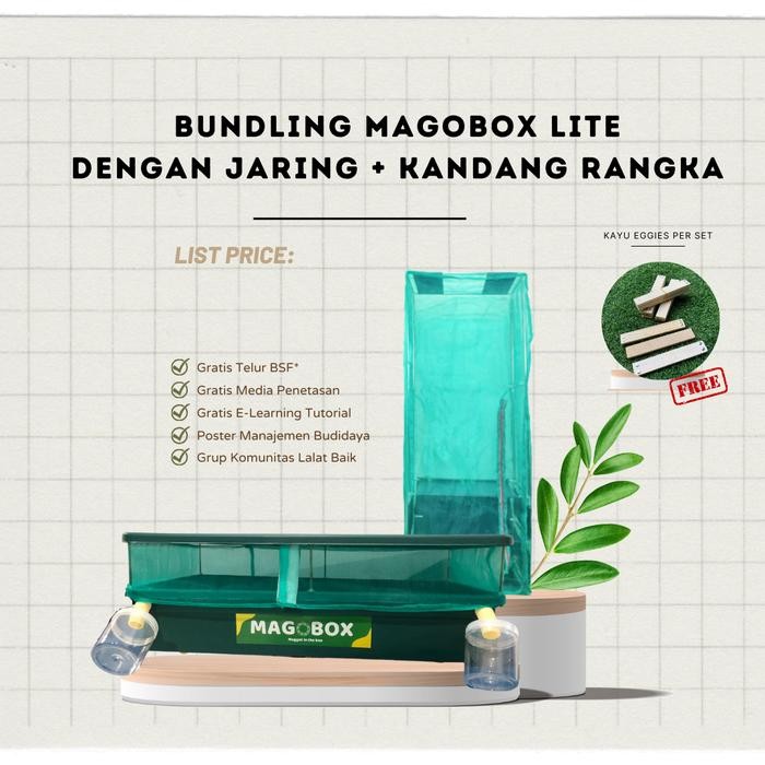 Bundling Magobox Lite dan Kandang BSF Rangka Paket Lengkap Budidaya Ma