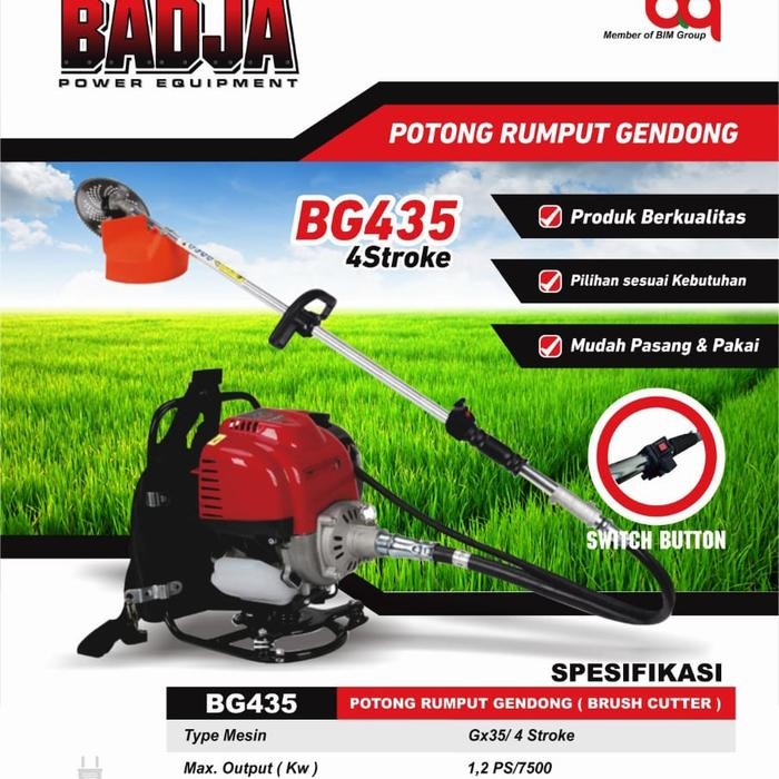 Terlaris Badja Mesin Potong Rumput 4 Tak Bg435 4 Stroke Bensin Murni