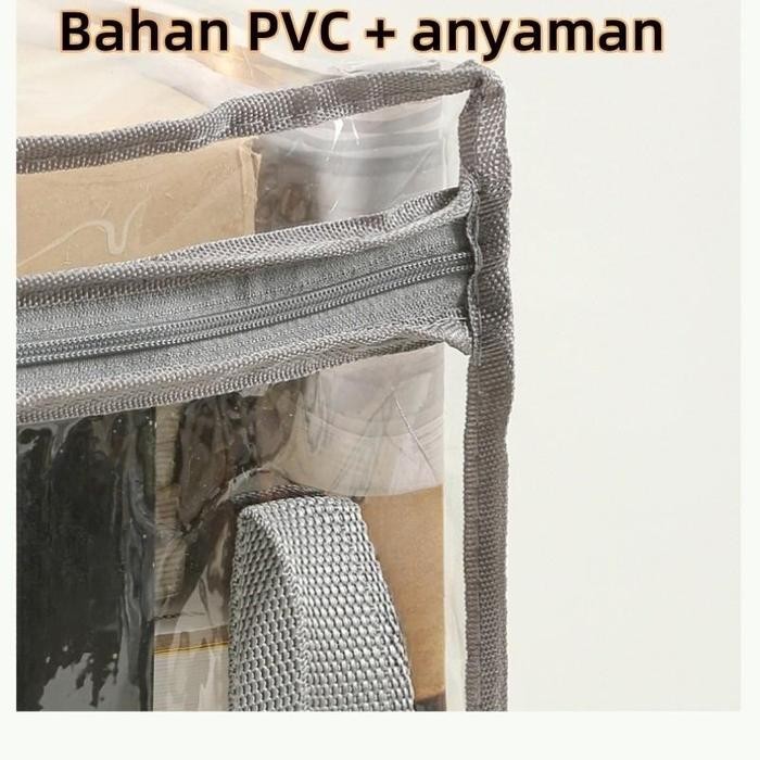 

TAS PENGATUR BUKU/ VISIBLE BOOK STORAGE TRANSPARAN STORAGE BOX WITH ZIPPER/ ORGANIZER TAHAN AIR TAS