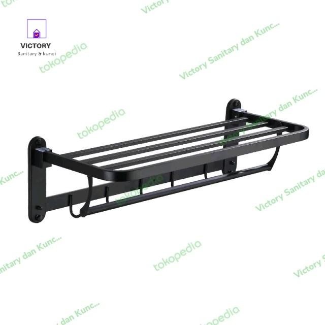 Gantungan handuk kamar mandi hitam