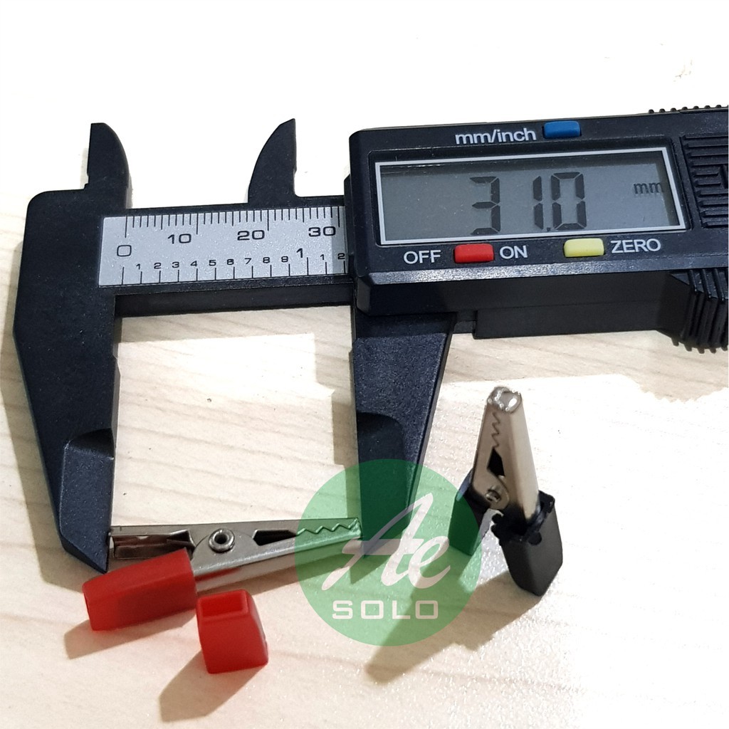 Capit Buaya Alligator Clip Tebal Pegangan Kotak Merah Hitam [PREMIUM]