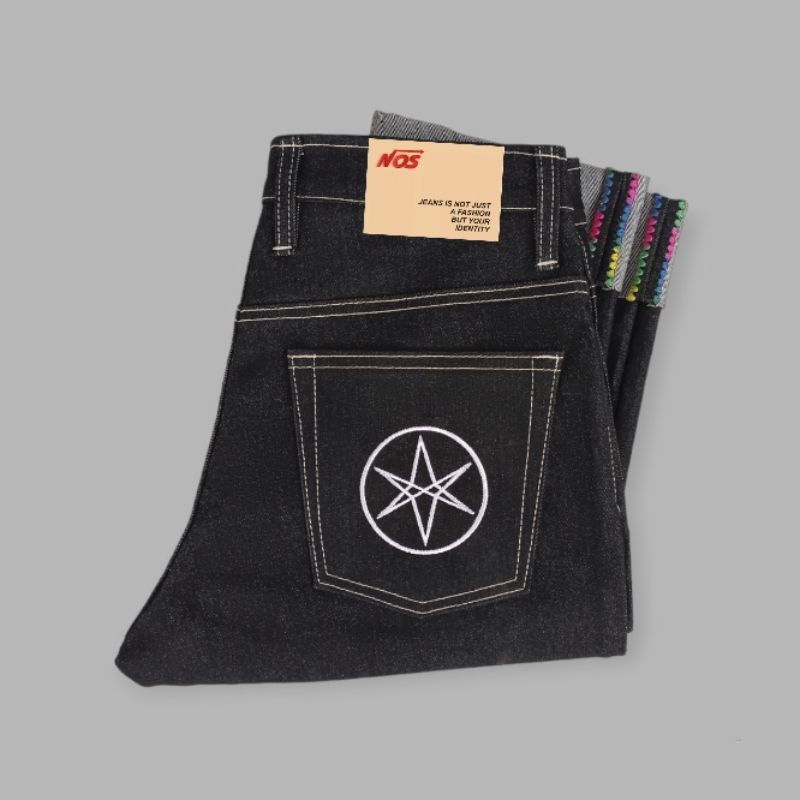 ARE RAW DENIM SELVEDGE RAINBOW BLACK 14 OZ