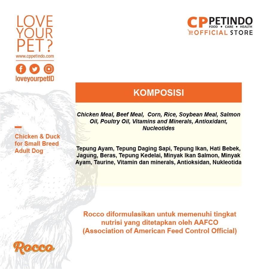 RB22 Makanan anak anjing ROCCO dry DOG FOOD 1,5 KG 1.5kg adult dog puppy food chicken beef lamb milk