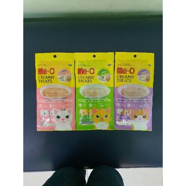RB22 Me-O Creamy Treats Salmon Flavor 60gr - Cemilan Kucing Cair Meo Rasa Salmon - Snack Kucing