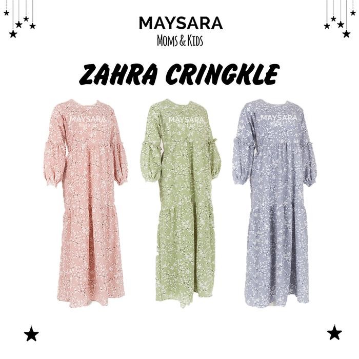 Gamis Dress Baju Menyusui Bukaan Samping Katun Cringkel Premium Maysara