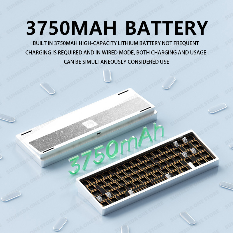 SUMREDA Sugar65 V2 Lucky65 V2 Mini Custom Wireless Aluminum Mechanical Keyboard Kit RGB Bluetooth Wi