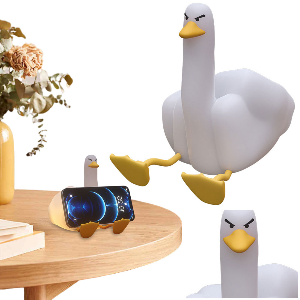 Duck Night Light Rechargeable Cute Silicone Duck Lamp Dimmable Novelty Animal Night Lamp for Bedroom