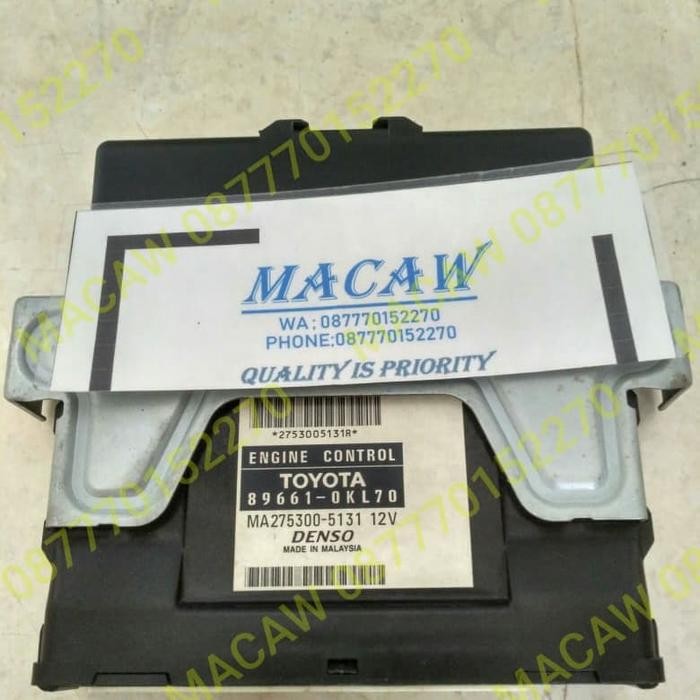 Komputer Computer Ecu Toyota Fortuner Bensin Matic 89661-0Kl70 Asli Kode 029