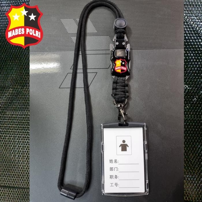 

Lanyard tactical holder id card logo MABES POLRI