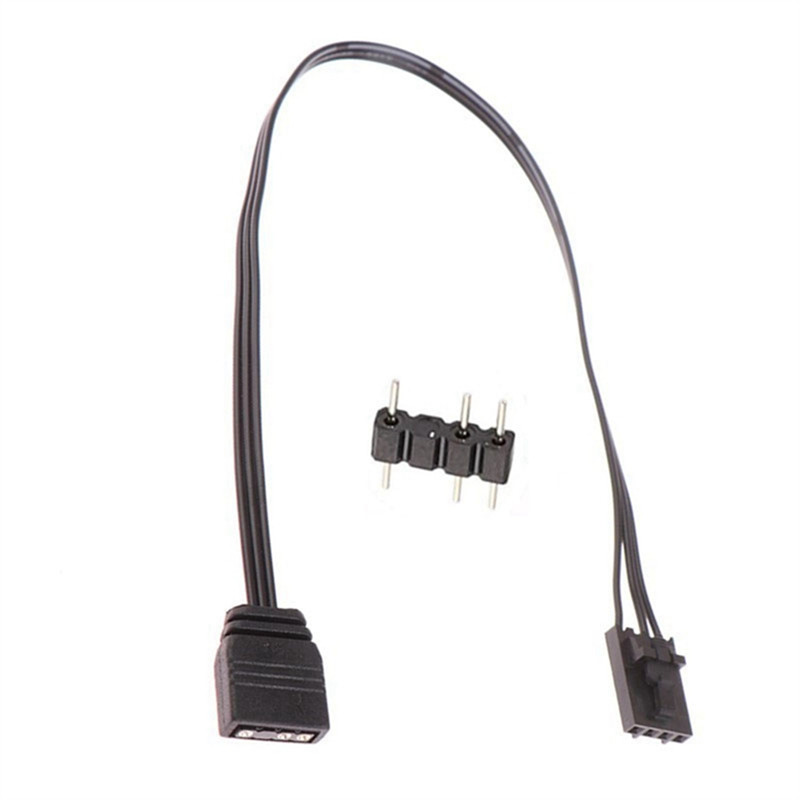 Conector adaptador para corsair, rgb de 4 pinos para argb padrão de 3 pinos 5v, cabo rgb 25cm, 5 peç