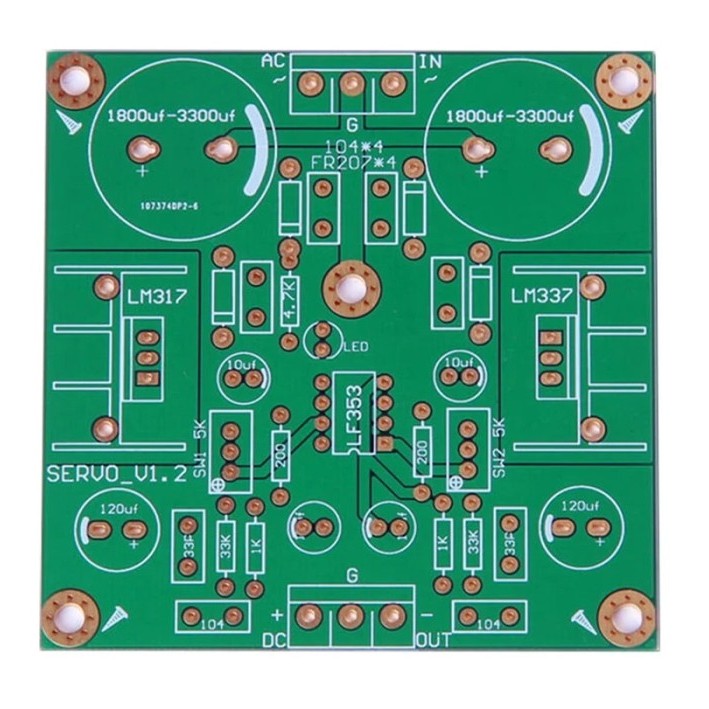 LM317 LM337 LF353 Servo Rectifier Filter Power Supply Bare PCB Board
