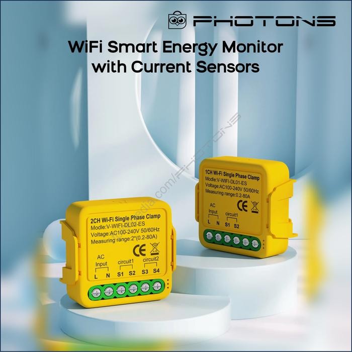 Tuya Smart Energy Meter 80A Wifi With Current Transformer Clamp Kwh Gratisongkir