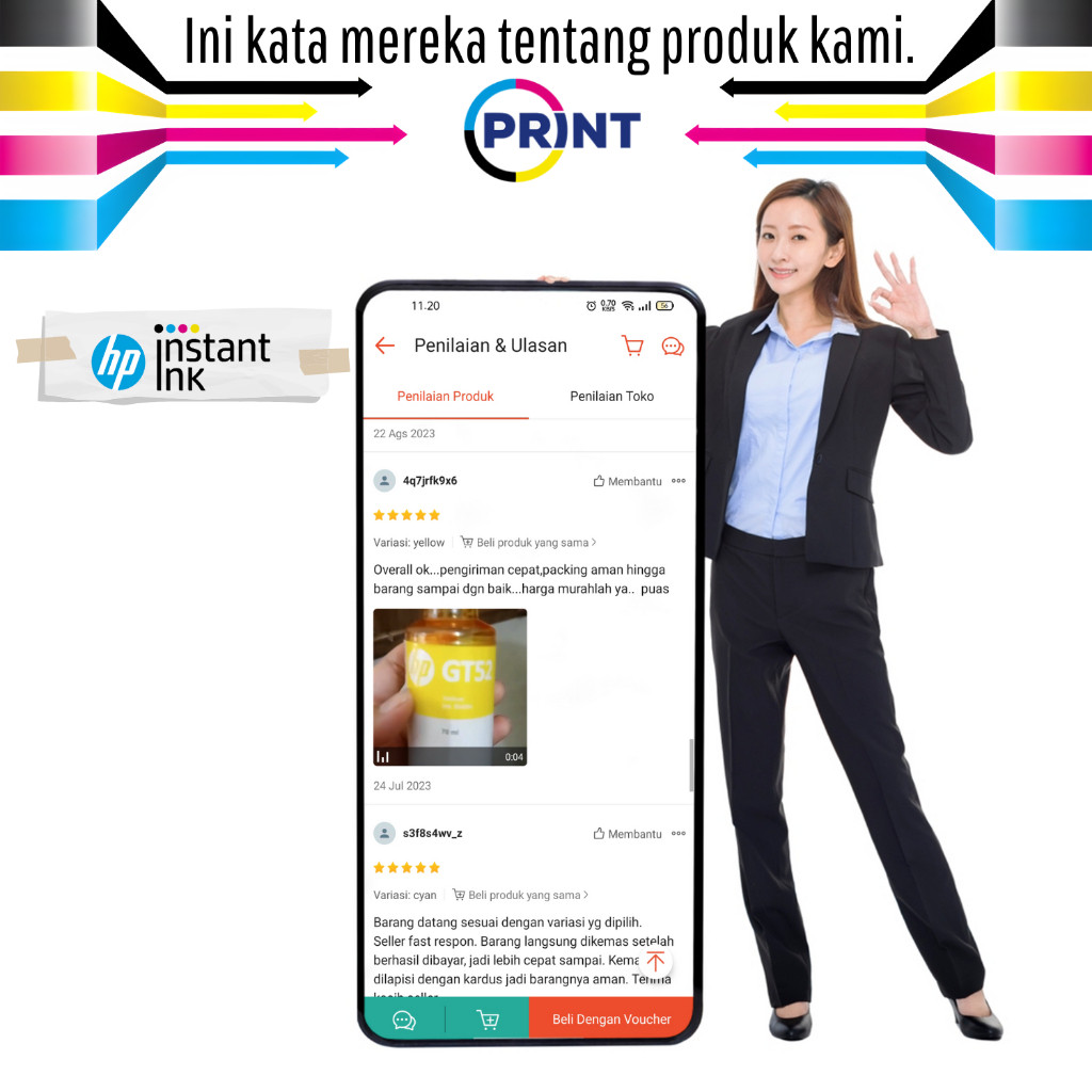 Tinta printer HP GT-51 GT-52 ink 115 310 315 410