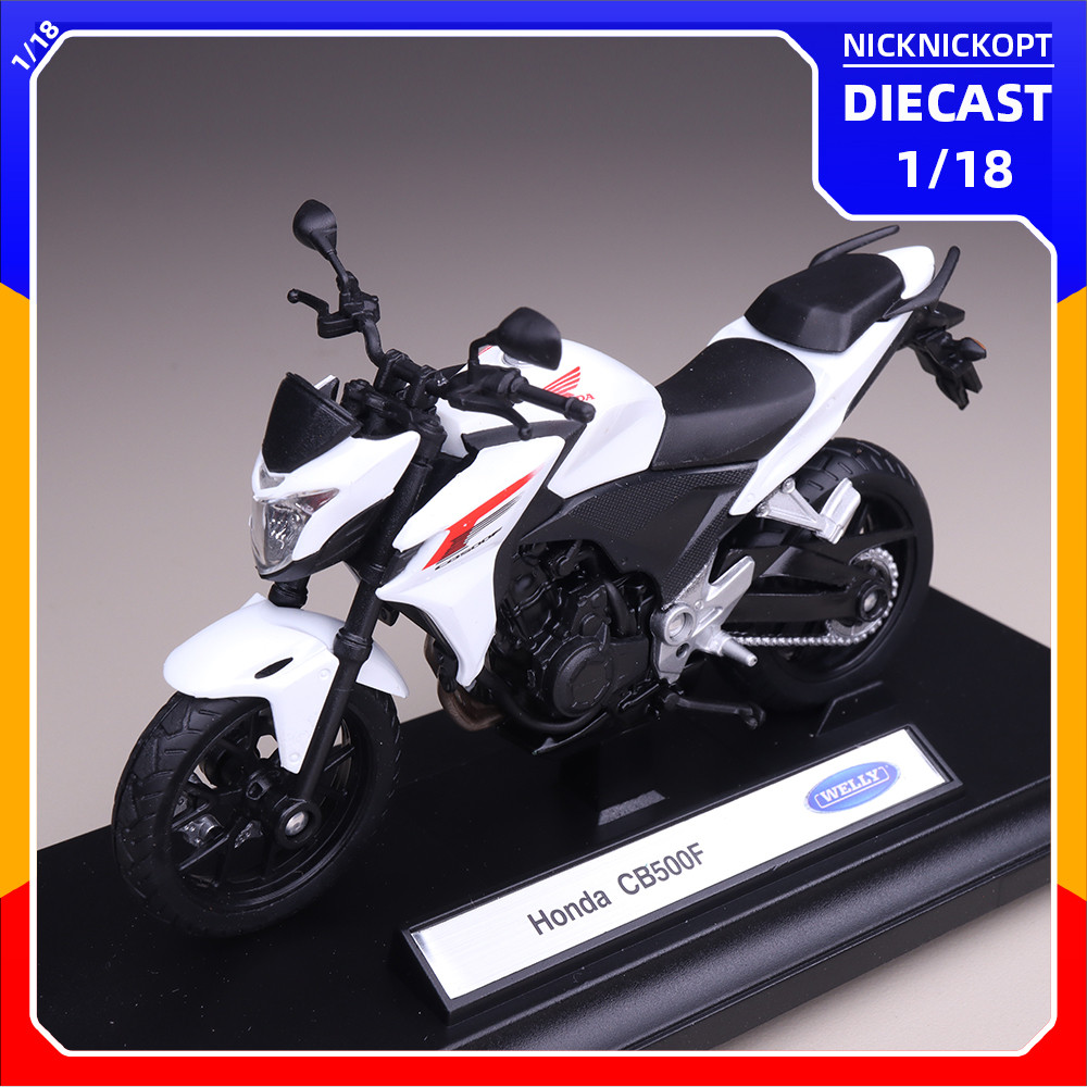 Miniatur Motor Welly 2014 Honda CB500F Skala 1:18 Diecast Mainan Koleksi