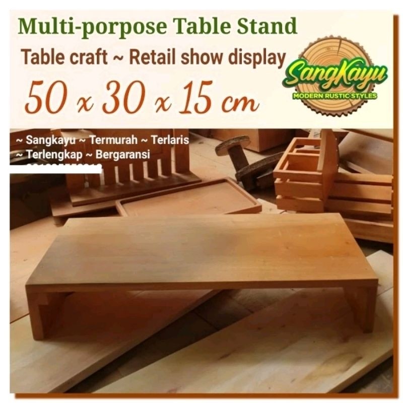 Monitor stand kayu 50x30x15cm meja laptop Monitor table multifungsi