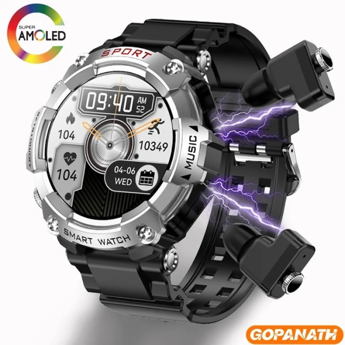 2023 New TWS Music Talk Smartwatch Earphone 2 In 1 Men Smart Watch