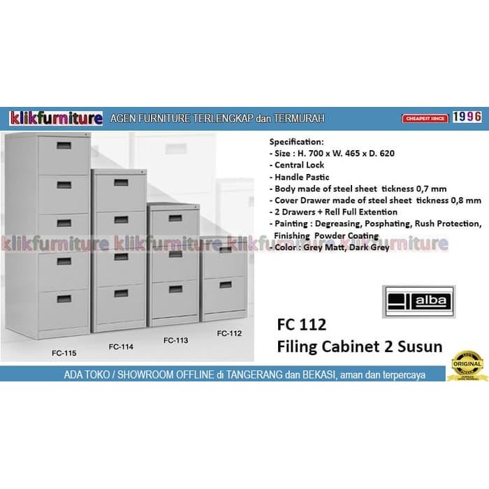 

FC 112 ALBA Filing Cabinet Besi 2 Susun
