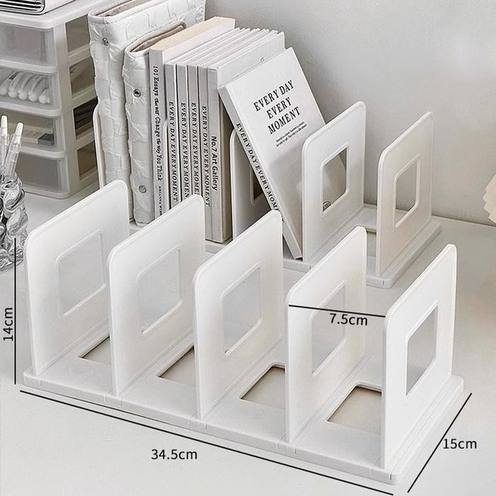 

Muzy Rak Tempat Buku Sekat Organizer Penyimpanan Meja Rak Box File Holder Book Pembatas Buku Rack