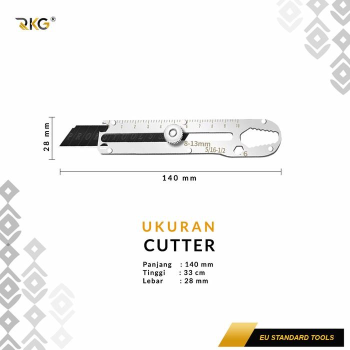 

RKG Pisau Cutter SK4 Serbaguna Baja Tahan Karat + 10 Isi Cutter Industrial Grade Stainless