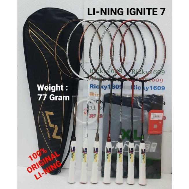 VIVE RAKET BADMINTON LINING IGNITE 7 - SPEED RACKET - HEAD HEAVY - 77 gram - 30 Lbs - ORIGINAL
