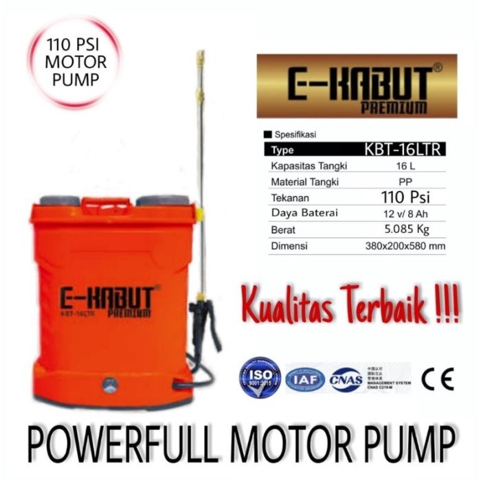 Tangki Sprayer Elektrik E-KABUT PREMIUM - 16 liter - e kabut ekabut