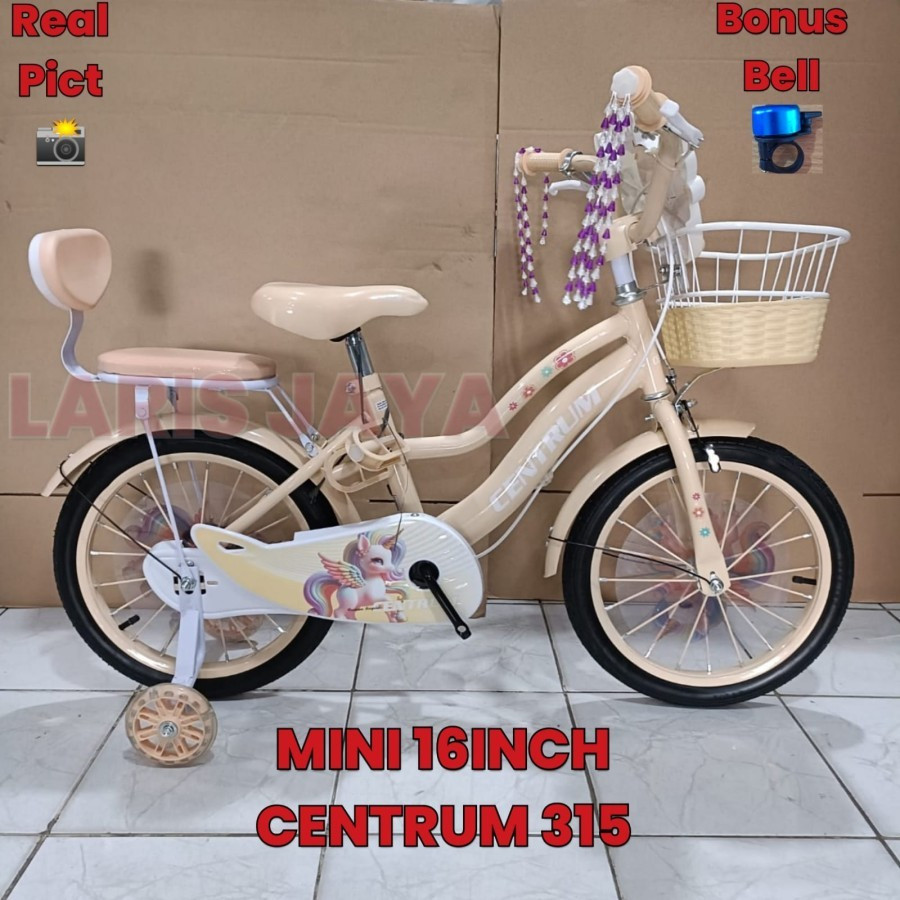 TREA Sepeda mini 12 16 18 inch anak cewek ada musik lampu dan tameng rubick by united usia 3-9 tahun